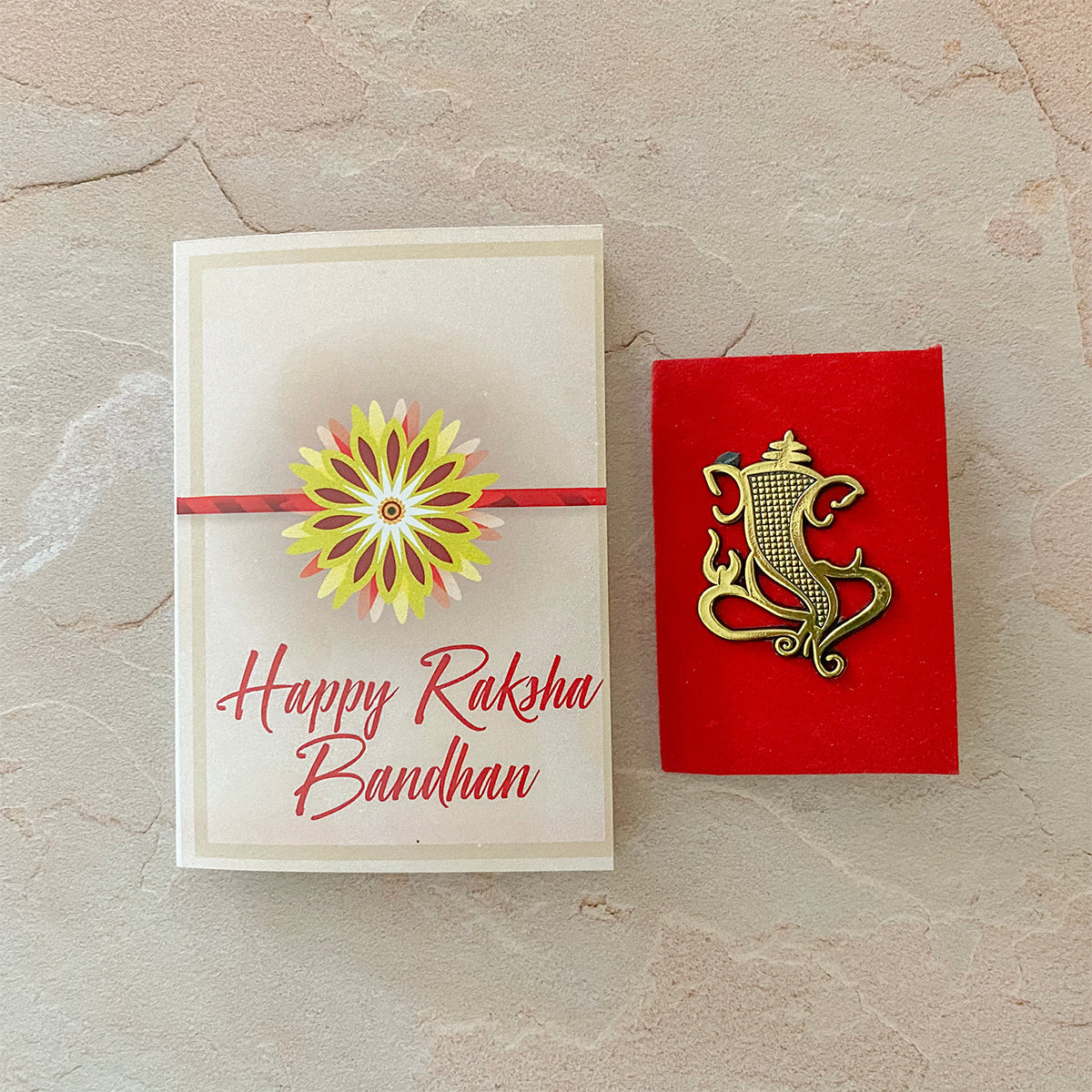 Elegant Rudraksh Rakhi with Pearl Detailing